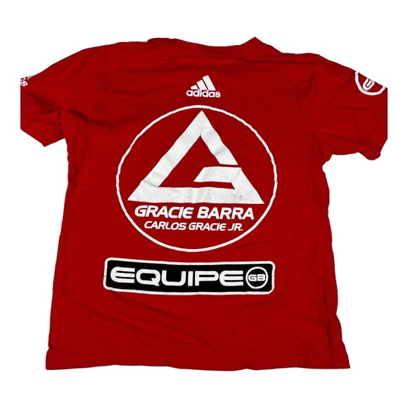 Kids - Gracie Barra - Competition T-Shirt - Red - Youth Small - Picture 4 of 5